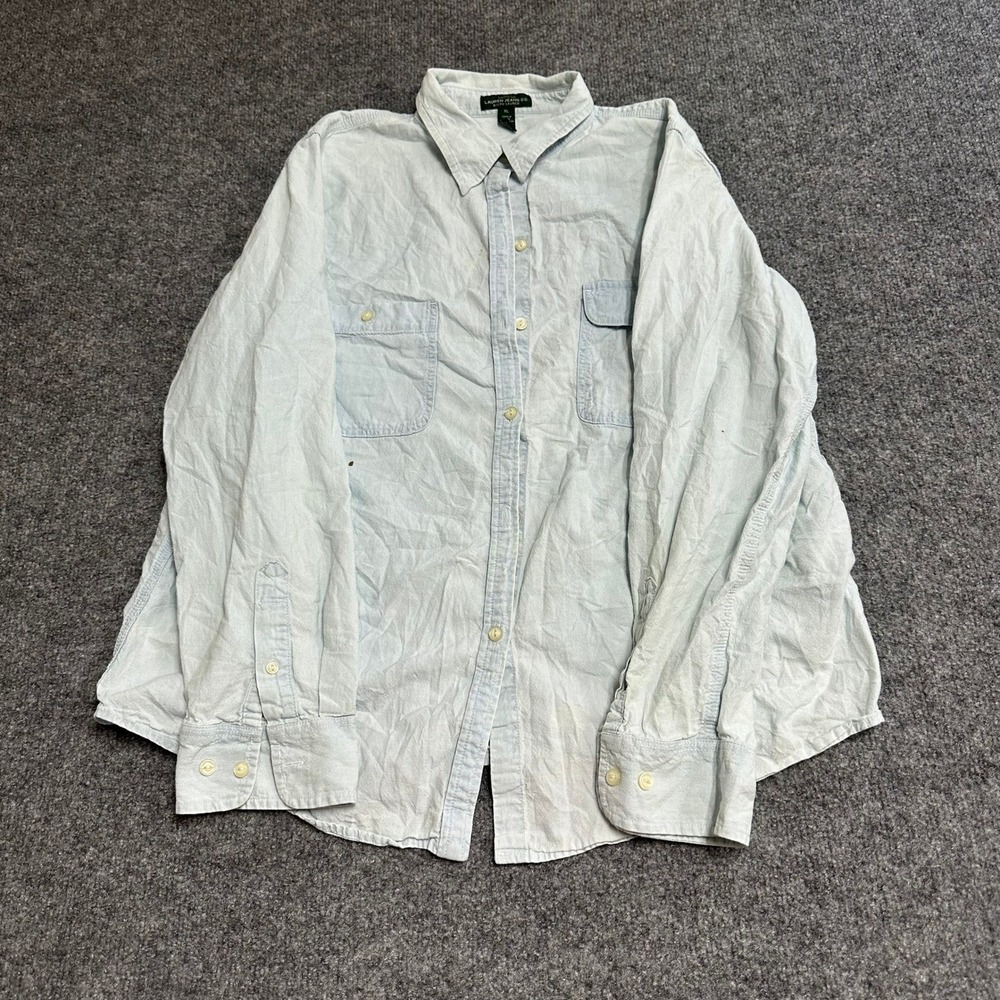 Lauren Ralph Lauren Shirt Womens XL Light  Chambray Cotton Button Down Pocket